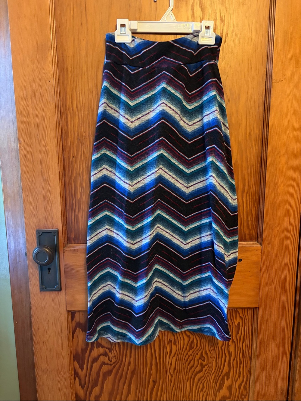 Chevron Girls Maxi Skirt in Blue/Purple/Black/Grey